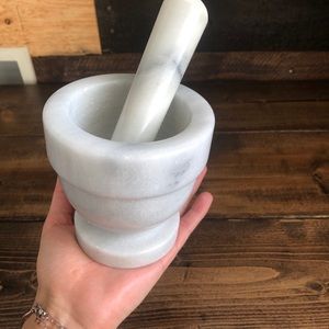 Marble mortar and pestle